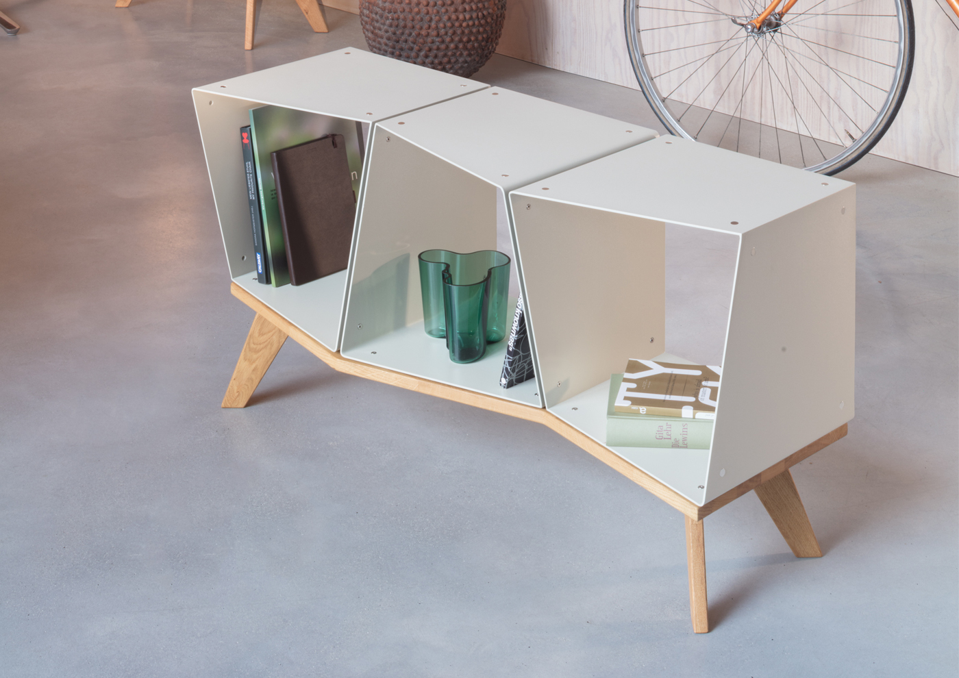 Ambient 4 - Sideboard - Grey - Iron Hive - Modular shelving system - Davide Mezzasalma - Furniture design - Berlin