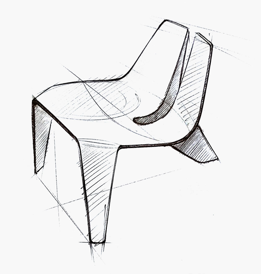 Lounge chair - concept sketch - Davide Mezzasalma - Furniture design - Berlin
