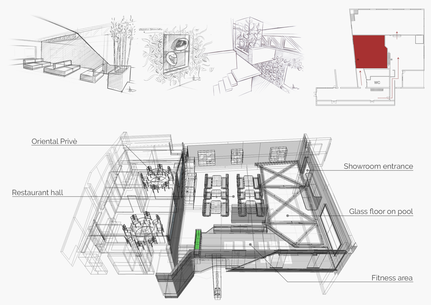 Maggiora automobili - interior design - Industry reassessment - restaurant hall1a - Davide Mezzasalma - Furniture design - Berlin